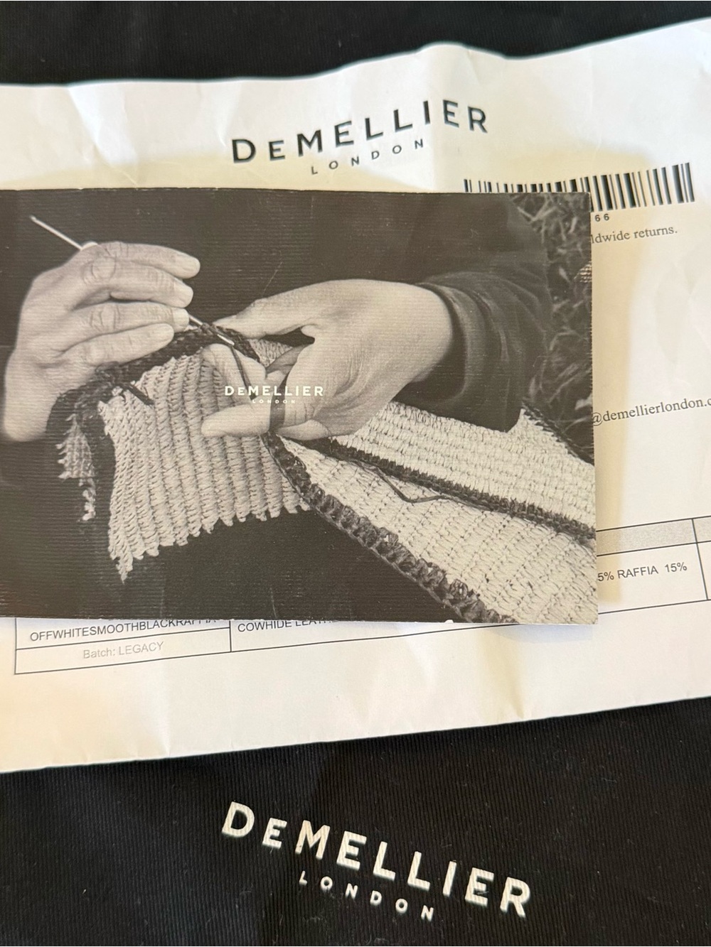 DeMellier “The Capri” Black Tote with Cream Front Pocket - Picture 8 of 9